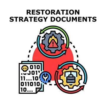 Developing data restoration strategy documents planning process イラスト素材