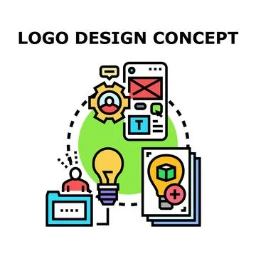 Developing a design concept for creative ideas and projects Stock Illustration