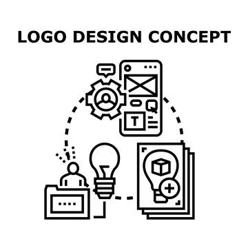 Developing a design concept for creative ideas and projects Stock Illustration