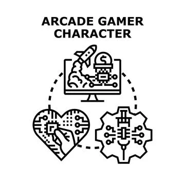 Developing digital game characters with advanced technology Stock Illustration
