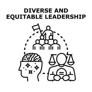 Developing diverse equitable leadership for a fair future Stock Illustration