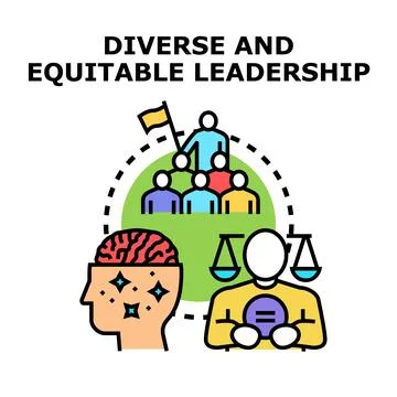 Developing diverse equitable leadership for a fair future Stock Illustration