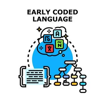 Developing early coded language for global communication Stock-Illustration
