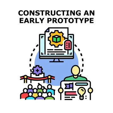 Developing an early prototype for product innovation Stock Illustration