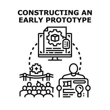 Developing an early prototype for product innovation Stock Illustration