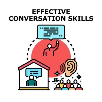 Developing effective conversation skills for communication and learning Stock Illustration