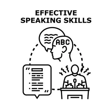 Developing effective public speaking skills for communication success Stock-Illustration