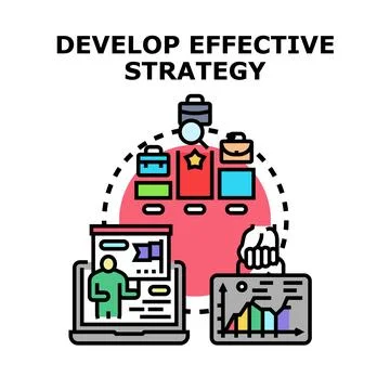 Developing effective strategy for business growth and success Stockillustratie