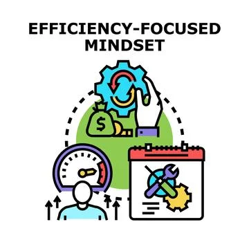 Developing an efficiency focused mindset for business prosperity Stock Illustration