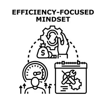 Developing an efficiency focused mindset for business prosperity Stock Illustration