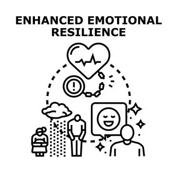 Developing emotional resilience and mental health by overcoming challenges Stock Illustration