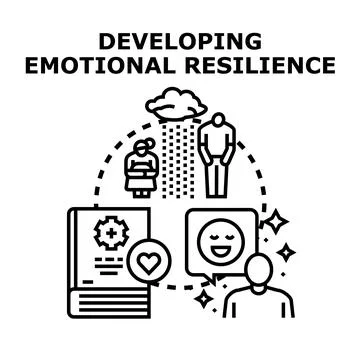 Developing emotional resilience improving mental health and well being Stock Illustration