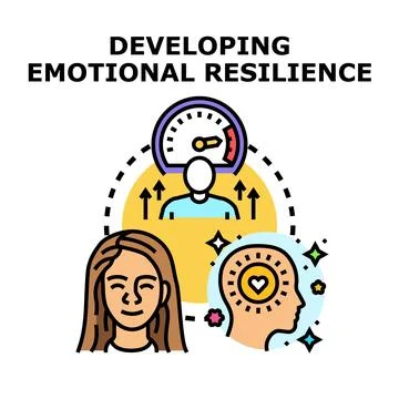 Developing emotional resilience for mental well being concept 스톡 일러스트