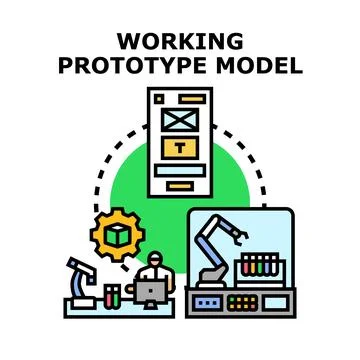 Developing engineering product prototype and software application model 스톡 일러스트