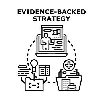 Developing an evidence backed strategy for business planning Stock Illustration