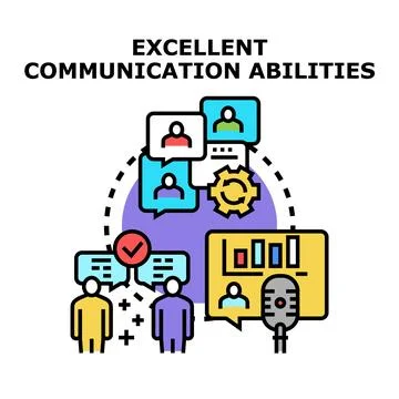 Developing excellent communication abilities for effective teamwork Stock Illustration