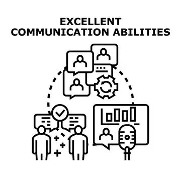 Developing excellent communication abilities for effective teamwork Stock Illustration