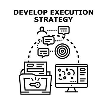 Developing an execution strategy for business project success Stock Illustration