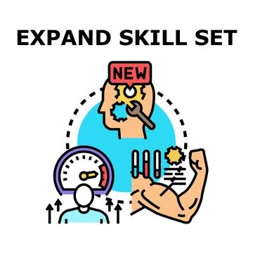 Developing expertise and expanding professional skill set concept Stock Illustration