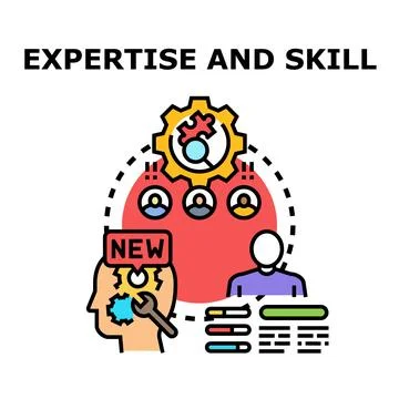 Developing expertise and skills through learning and teamwork Stock Illustration