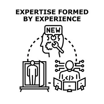 Developing expertise through continuous learning and experience process Stock Illustration