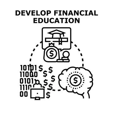 Developing financial education for financial literacy and wealth management Stock-Illustration