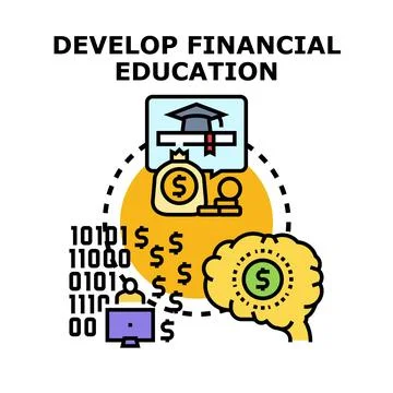 Developing financial education for financial literacy and wealth management Stock-Illustration