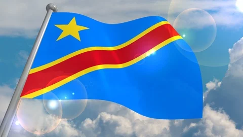 Developing the flag in the wind. Video stock 98493106