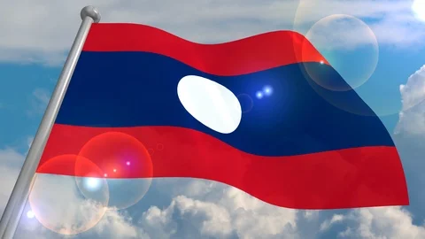 Developing the flag in the wind. Video stock 104023216
