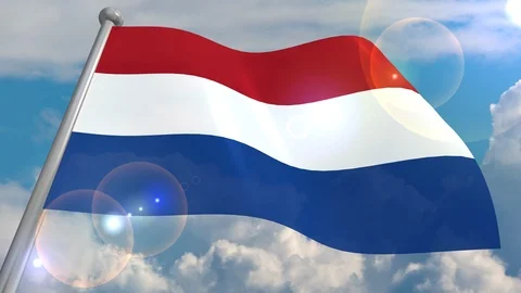 Developing the flag in the wind. Stock Footage 107829907