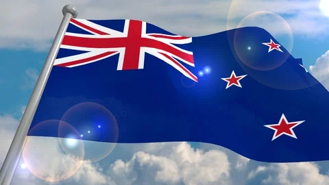 Developing the flag in the wind. Video stock 107830368