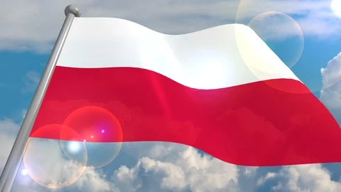 Developing the flag in the wind. Stock Footage 107832517