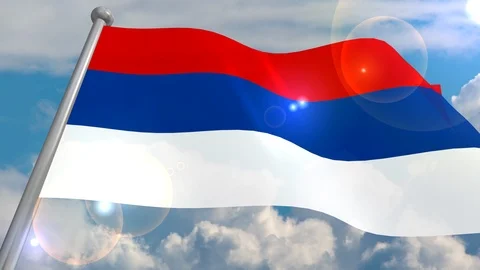 Developing the flag in the wind. Video stock 107833253