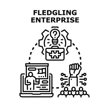 Developing fledgling enterprise strategy and startup project Stock Illustration