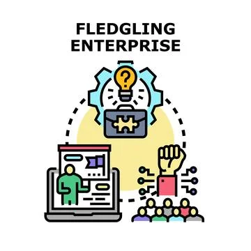 Developing fledgling enterprise strategy and startup project Stock Illustration