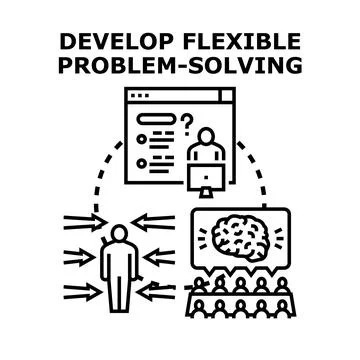 Developing flexible problem solving skills for business solutions Stock Illustration