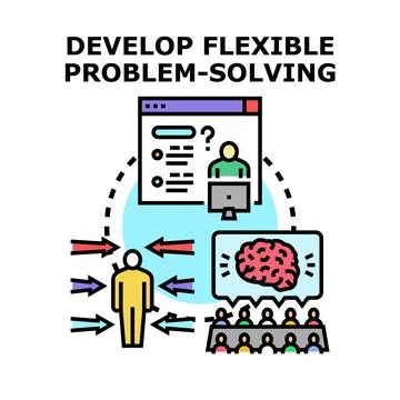 Developing flexible problem solving skills for business solutions Stockillustratie