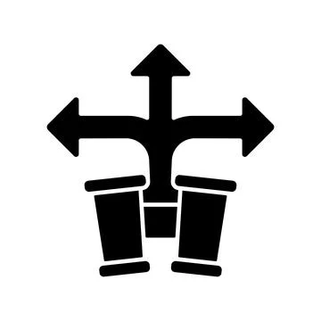 Developing foresight black glyph icon Stock Illustration