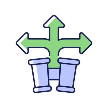 Developing foresight RGB color icon Stock Illustration