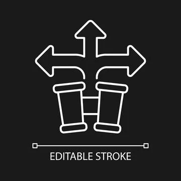 Developing foresight white linear icon for dark theme Stock Illustration