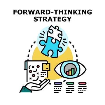Developing forward thinking strategy and business vision Stock Illustration