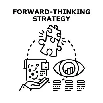 Developing forward thinking strategy and business vision Stock Illustration
