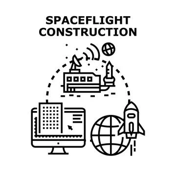 Developing future spaceflight construction and exploration technology 库存插图