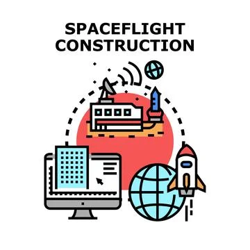 Developing future spaceflight construction and exploration technology Stock Illustration