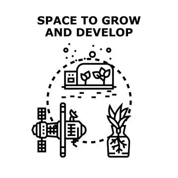 Developing future technology and sustainable growth in space Illustration