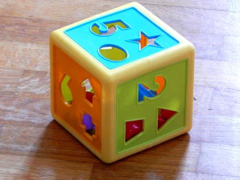 Developing games for children, cube sorter Stock-Fotos