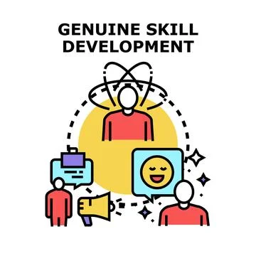 Developing genuine skills and professional competence for employee growth Ilustração Stock