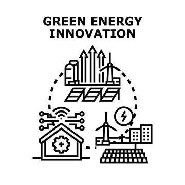 Developing green energy innovation and sustainable technology solutions Stock-Illustration