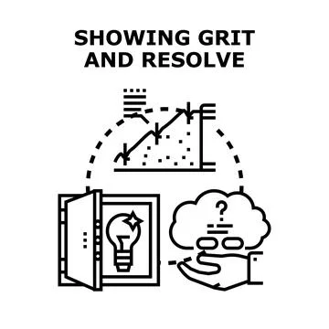 Developing grit and resolve finding creative solutions Ilustração Stock