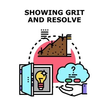 Developing grit and resolve finding creative solutions Stock Illustration